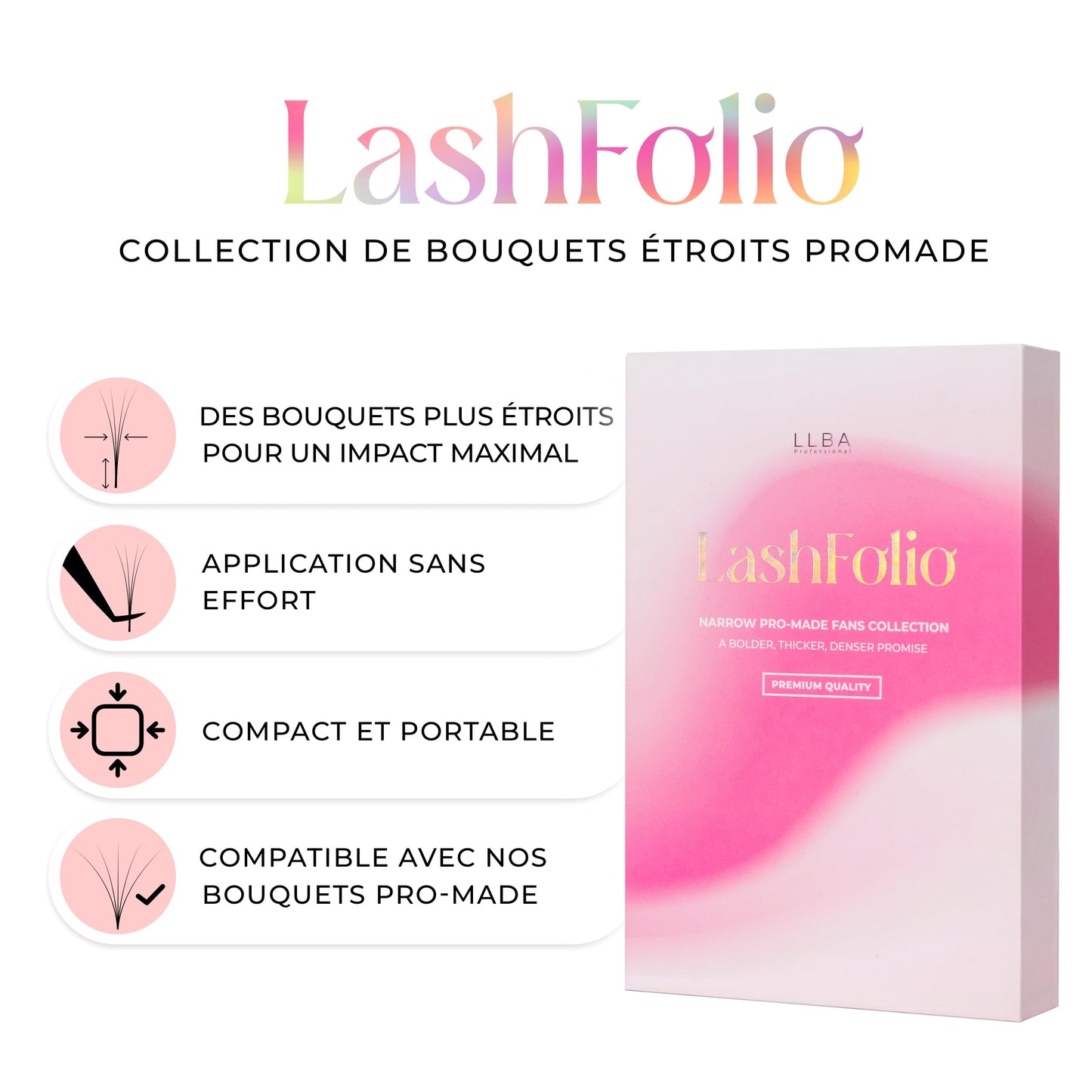 LashFolio Bouquets Pré faits Cils volume Faits à la Main