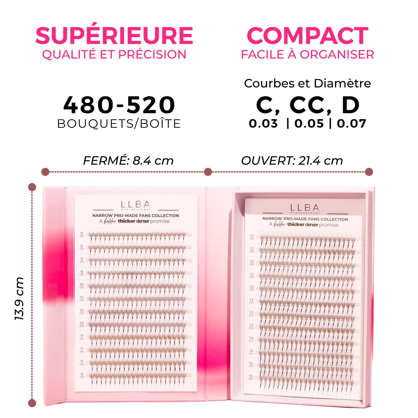 LashFolio Bouquets Pré faits Cils volume Faits à la Main